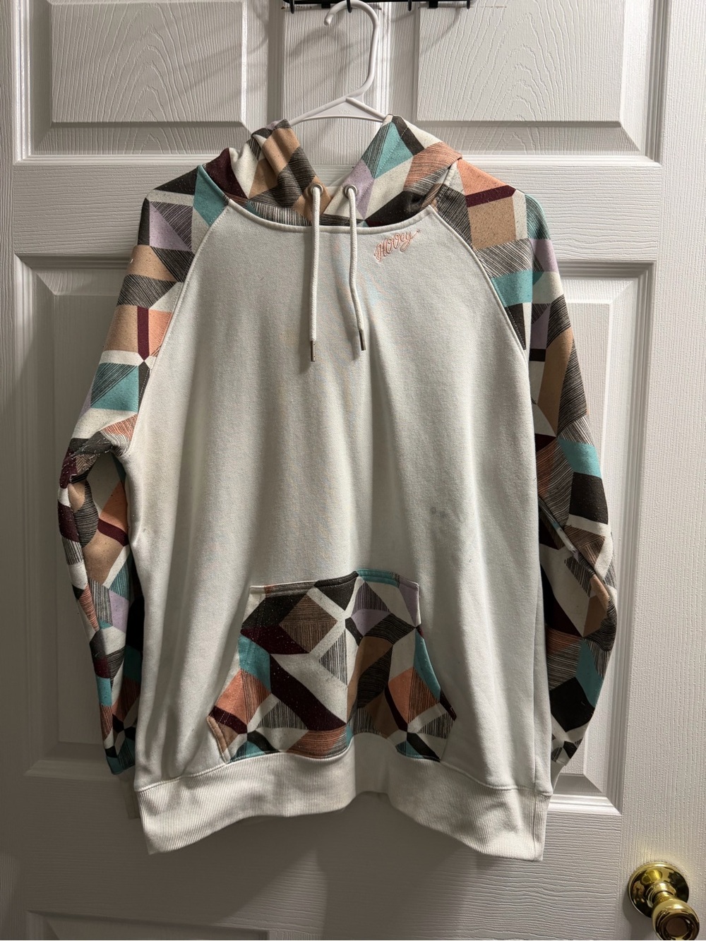 Hooey Hoodie with Multicolor Geometric Panels